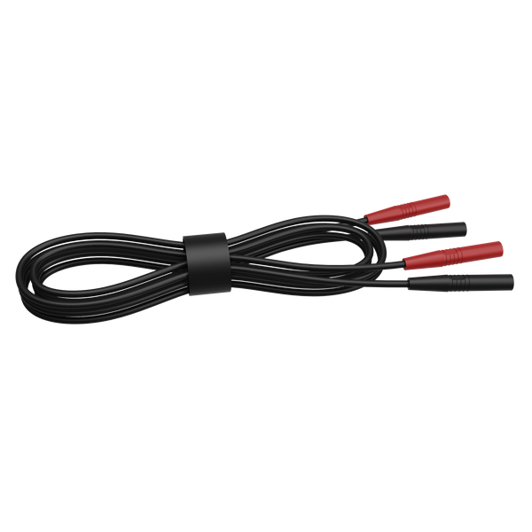 A FIRMAN Power Equipment Parallel Cables for Zero E (14AWG x 4.9ft) with two pairs of connectors; one end has two red connectors and the other end has two black connectors. Perfect for connecting portable power stations.
