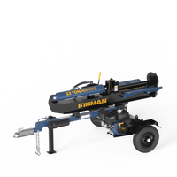 FIRMAN Power Equipment 22-Ton hydraulic log splitter with gas engine and wheeled chassis on a white background.