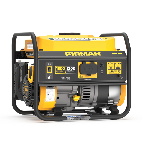 FIRMAN Power Equipment Gas Portable Generator 1500W Recoil Start displayed on a white background.