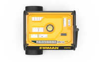 A yellow FIRMAN Power Equipment Gas Portable Generator 7125W Recoil Start 120/240V with black wheels.