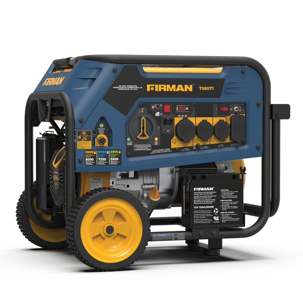 Tri Fuel Portable Generator 8000W Electric Start 120/240V – FIRMAN Tri Fuel Portable Generator 8000W Electric Start 120/240V – FIRMAN