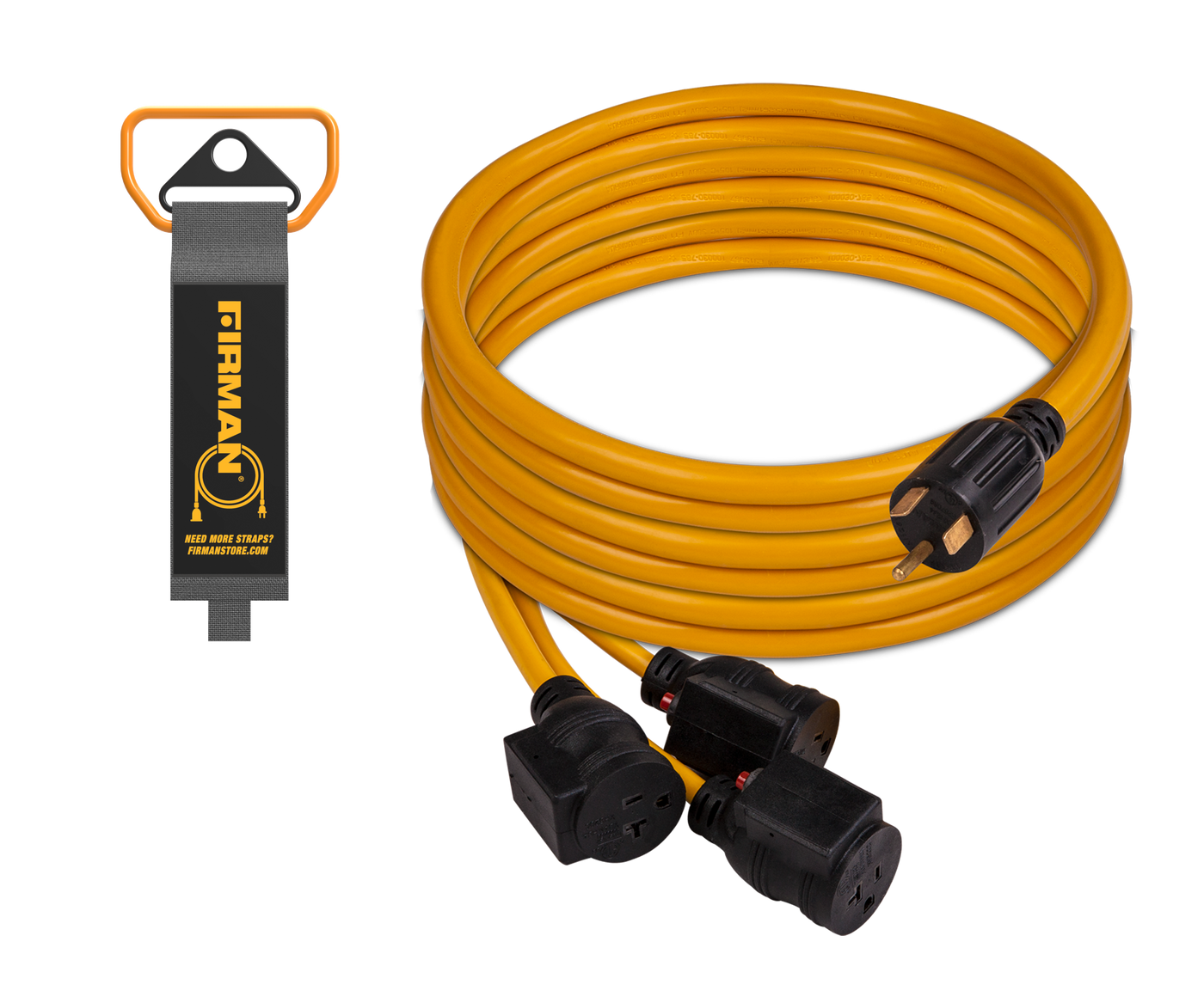 25' Heavy Duty TT-30P to (3)5-20R Portable Generator Power Cord 25' Heavy Duty TT-30P to (3)5-20R Portable Generator Power Cord