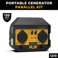 The FIRMAN Power Equipment 50A PORTABLE GENERATOR PARALLEL KIT features RV-ready dual 50A outlets, two circuit breakers, labeled connectors, and includes a 120-day warranty.