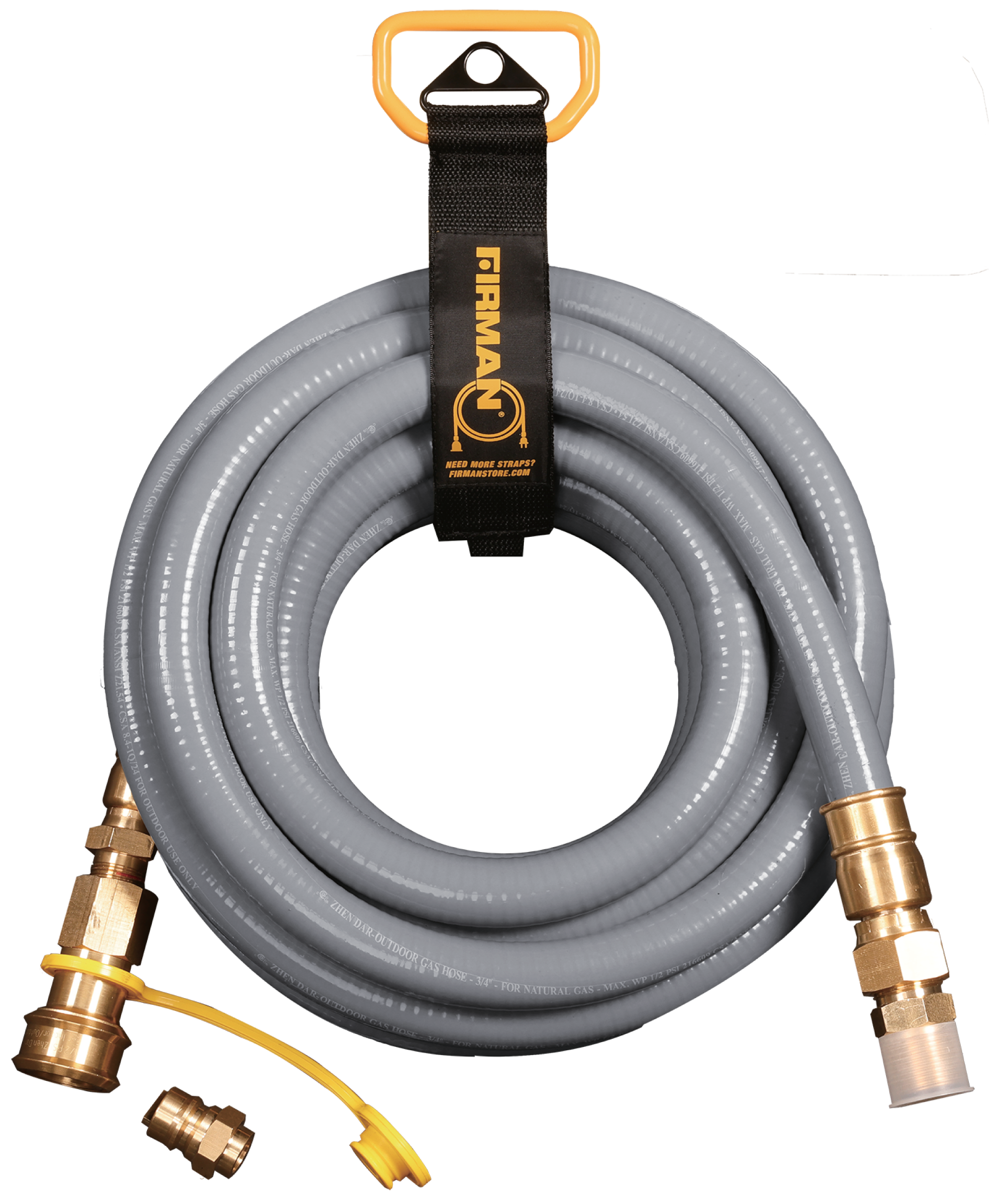 25FT Natural Gas Large Hose 3/4in with Storage Strap – FIRMAN