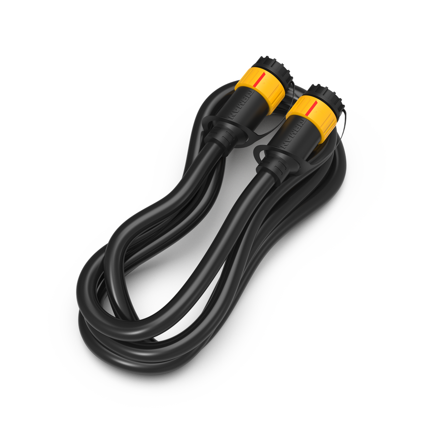 The FIRMAN Parallel Cord, designed for over 5000W FIRMAN Portable Inverter Generators, features yellow and black connectors on both ends, making it perfect for combining power with the FIRMAN WHISPER Series inverters.