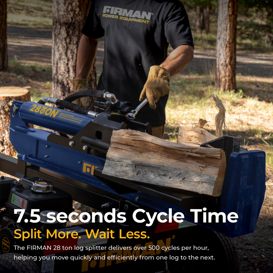 28-Ton Gas Powered Hydraulic Log Splitter