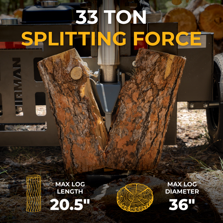 33-Ton Gas Powered Hydraulic Log Splitter
