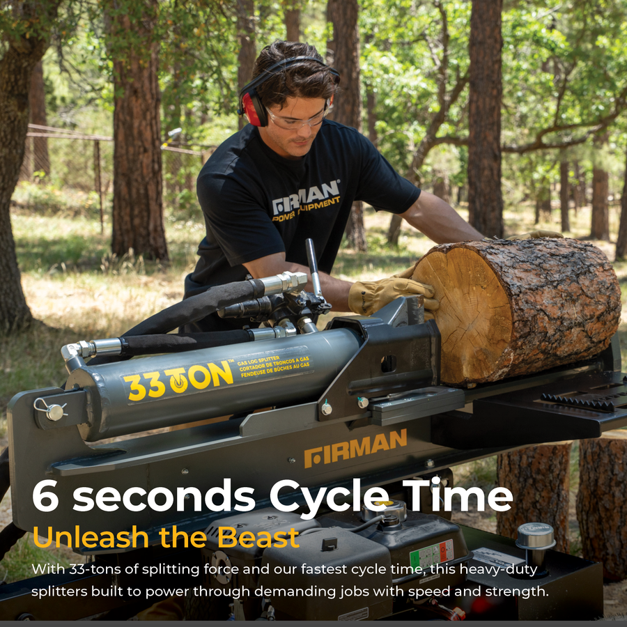 33-Ton Gas Powered Hydraulic Log Splitter