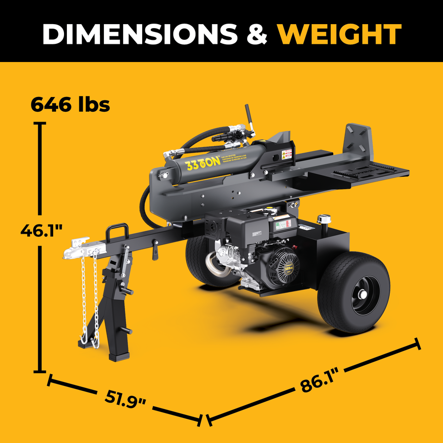33-Ton Gas Powered Hydraulic Log Splitter