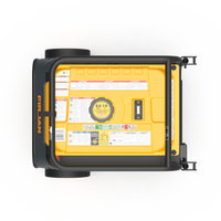 Overhead view of a yellow FIRMAN Power Equipment Dual Fuel Portable Generator 4550/3650W Recoil Start, featuring a control panel and labeled safety instructions, ideal as a portable backup power station.