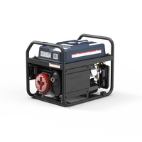 The FIRMAN Power Equipment Gas Portable Generator 4550/3650W Recoil Start With CO Alert Stars & Stripes features a blue and black frame with sturdy metal protective bars and a visible control panel on one side, photographed against a plain white background—ideal for providing backup power during emergencies or camping trips.