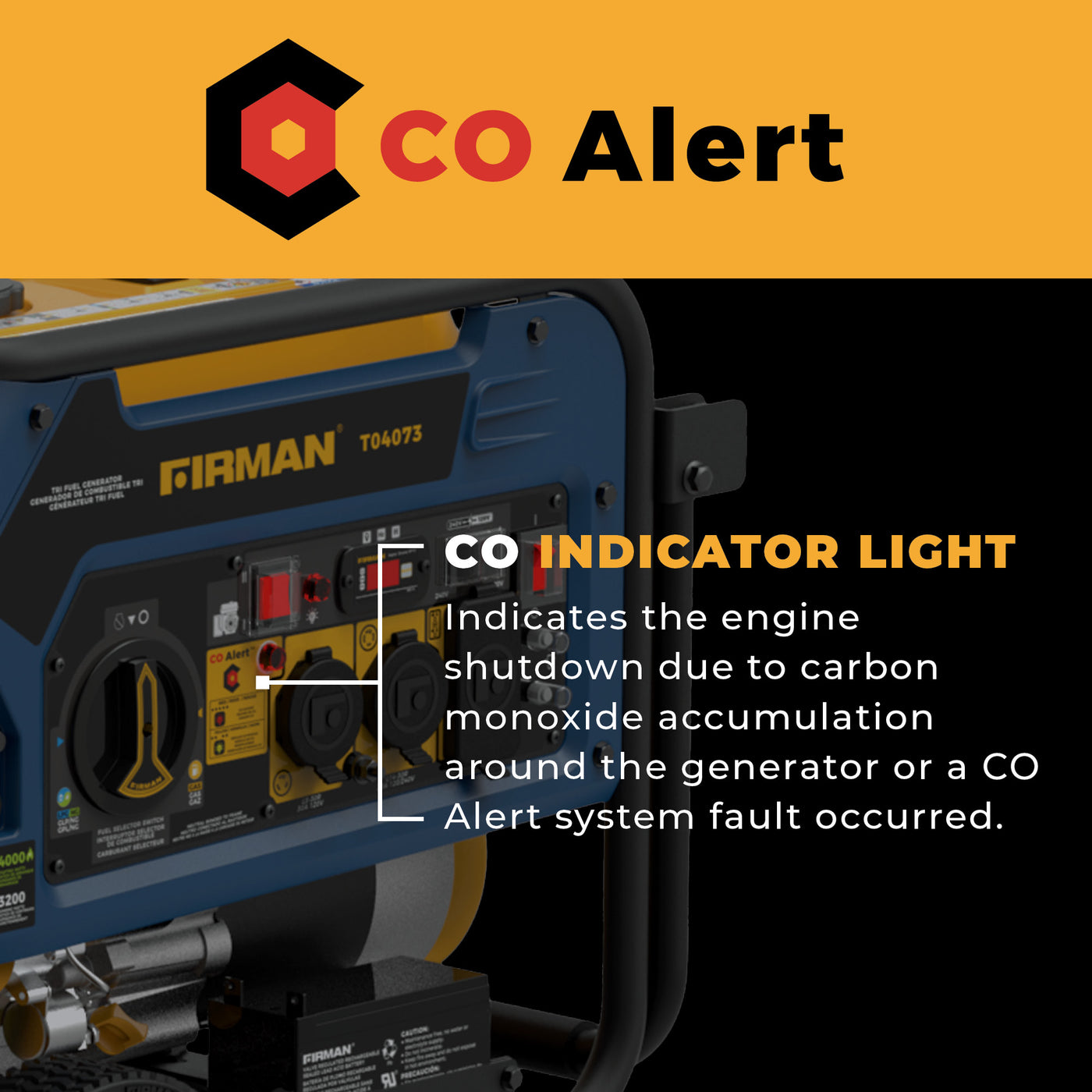 Tri Fuel Portable Generator 4000W Electric Start 120/240V with CO ALER ...