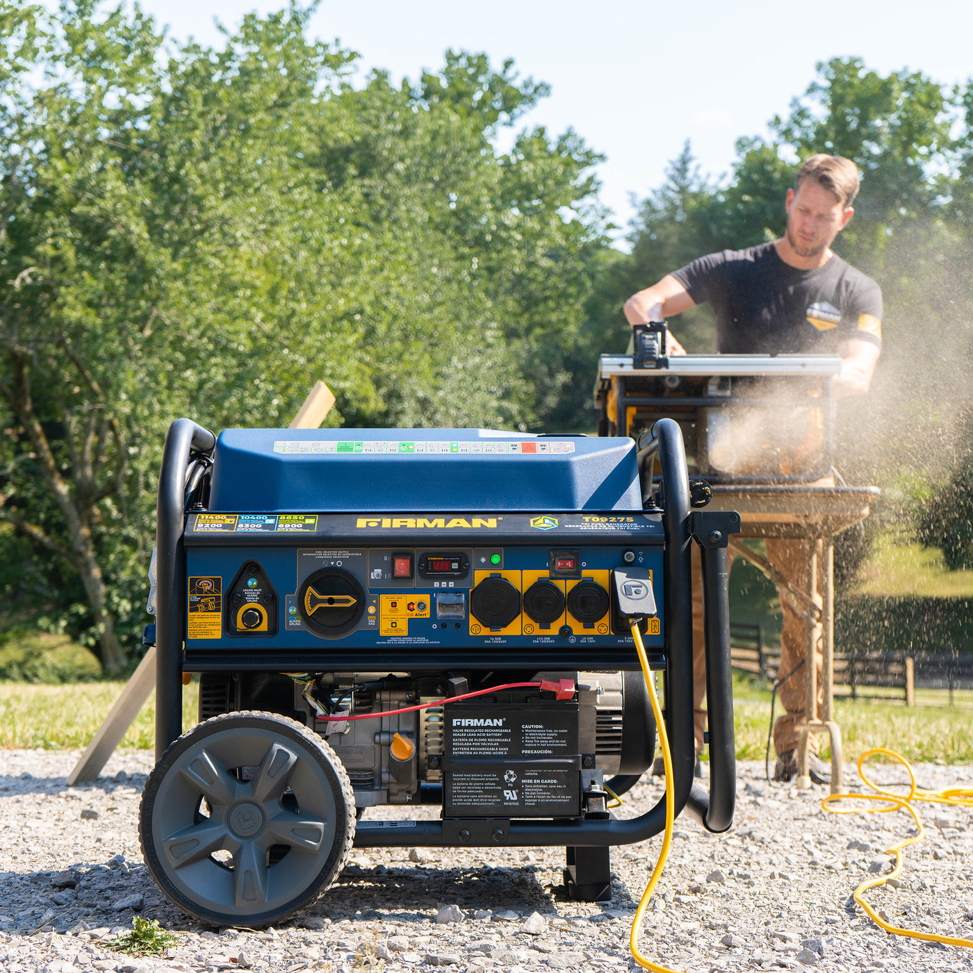 Tri Fuel Portable Generator 11400W Electric Start 120V/240V with CO Al ...