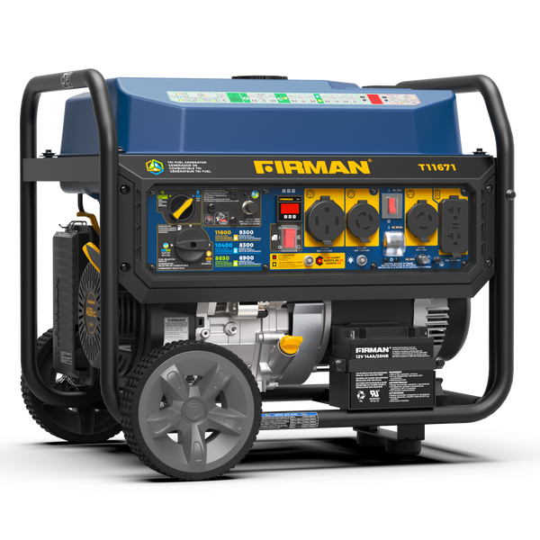 Tri-Fuel Portable Generator 11600/9300W Electric Start CO Alert