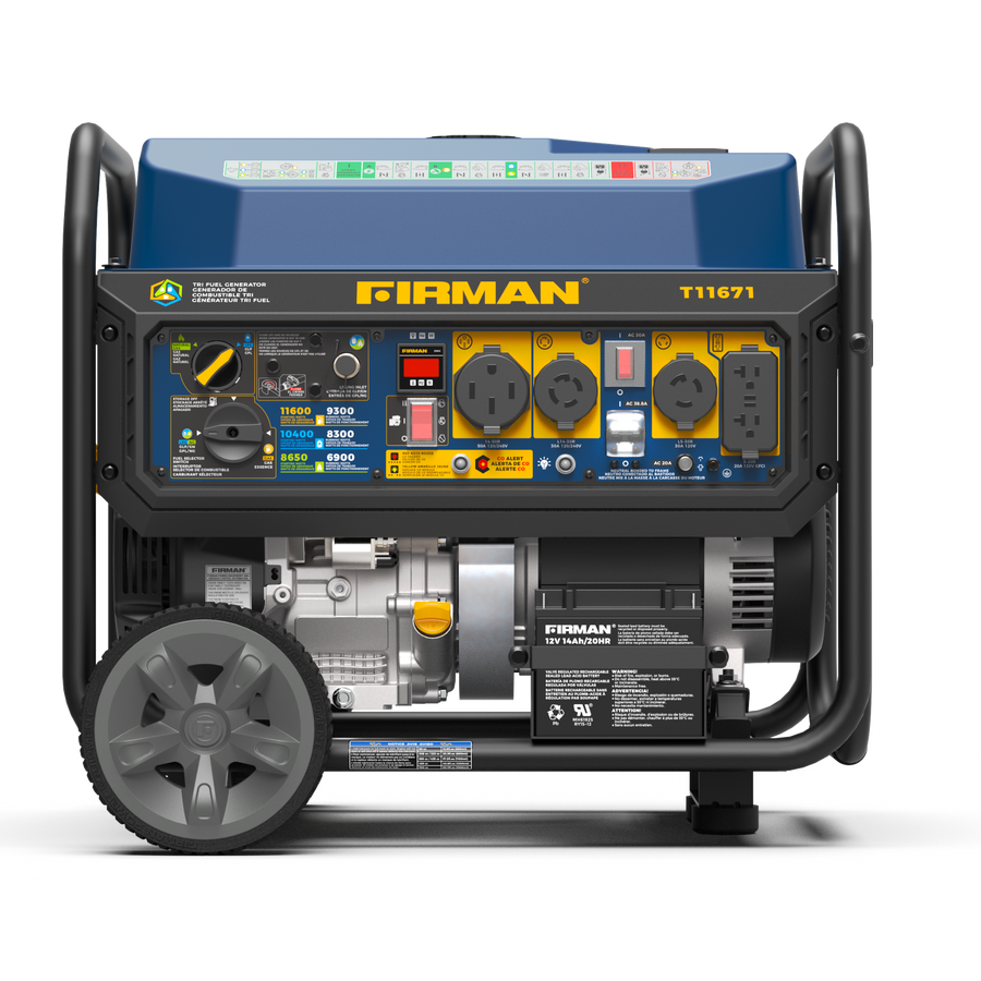 Tri-Fuel Portable Generator 11600/9300W Electric Start CO Alert