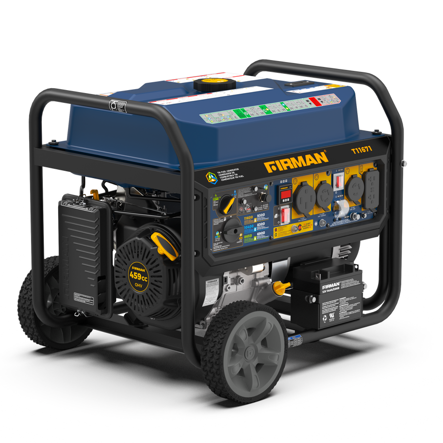 Tri-Fuel Portable Generator 11600/9300W Electric Start CO Alert