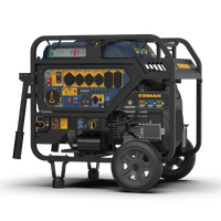 The FIRMAN Power Equipment TRI FUEL PORTABLE GENERATOR 16800W ELECTRIC START 120/240V features a robust engine and CO Alert tech, multiple outlets, and a user-friendly control panel. It includes wheels for easy mobility, making it the ultimate versatile power solution for any setting.