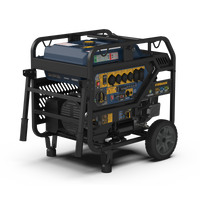 The FIRMAN Power Equipment TRI FUEL PORTABLE GENERATOR 16800W features a rugged metal frame, powerful V-Twin engine, multiple outlets, and wheels for mobility, with an electric start at 120/240V and CO Alert technology for enhanced safety.