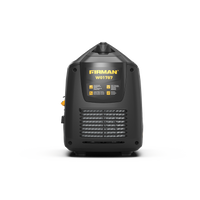 The FIRMAN Power Equipment Gas Inverter Portable Generator 2100/1700W features ventilation slats and control switches for optimal performance, advanced CO Alert for safety, and impressive fuel efficiency with extended runtimes.