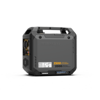 The FIRMAN Power Equipment Inverter Gas Portable Generator 2500W Recoil Start with CO ALERT features a gray and black casing, vent, and specs panel. This RV-ready generator offers reliable portable power for your needs.