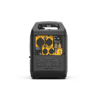 The FIRMAN Power Equipment Inverter Gas Portable Generator 2500W with CO ALERT features a black and yellow control panel, multiple outlets, top carrying handle, and bottom vent—an RV-ready solution for your outdoor adventures.