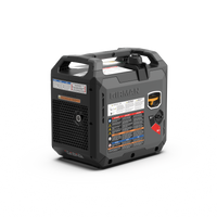 Portable black and gray FIRMAN Power Equipment Inverter Gas Portable Generator 2500W with recoil start, CO ALERT, RV-ready design, control panel, ventilation grilles, top handle, and visible safety and operation labels.