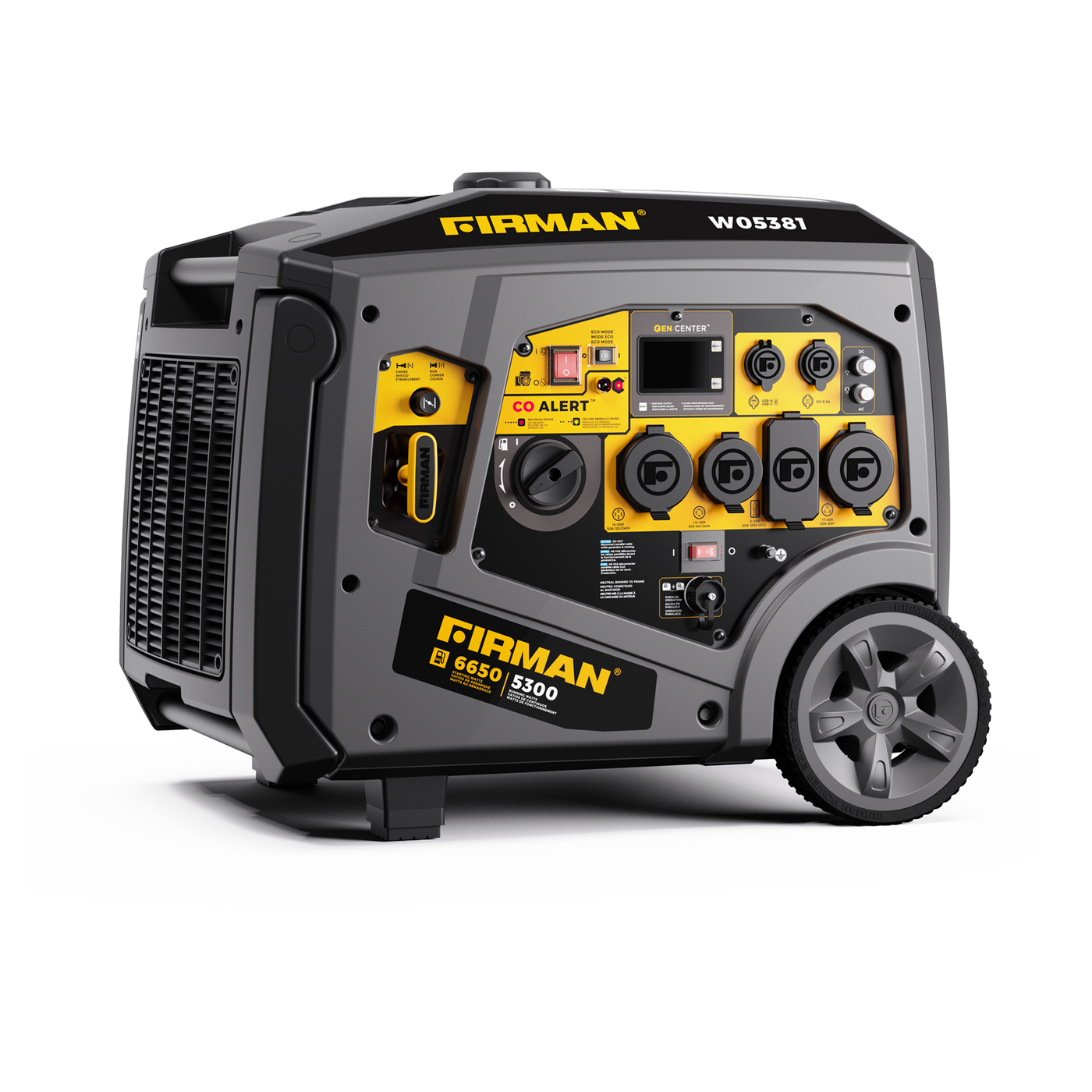 Gas Inverter Gas Inverter Portable Generator 6650/5300 Watt 120/240V CO Alert ...