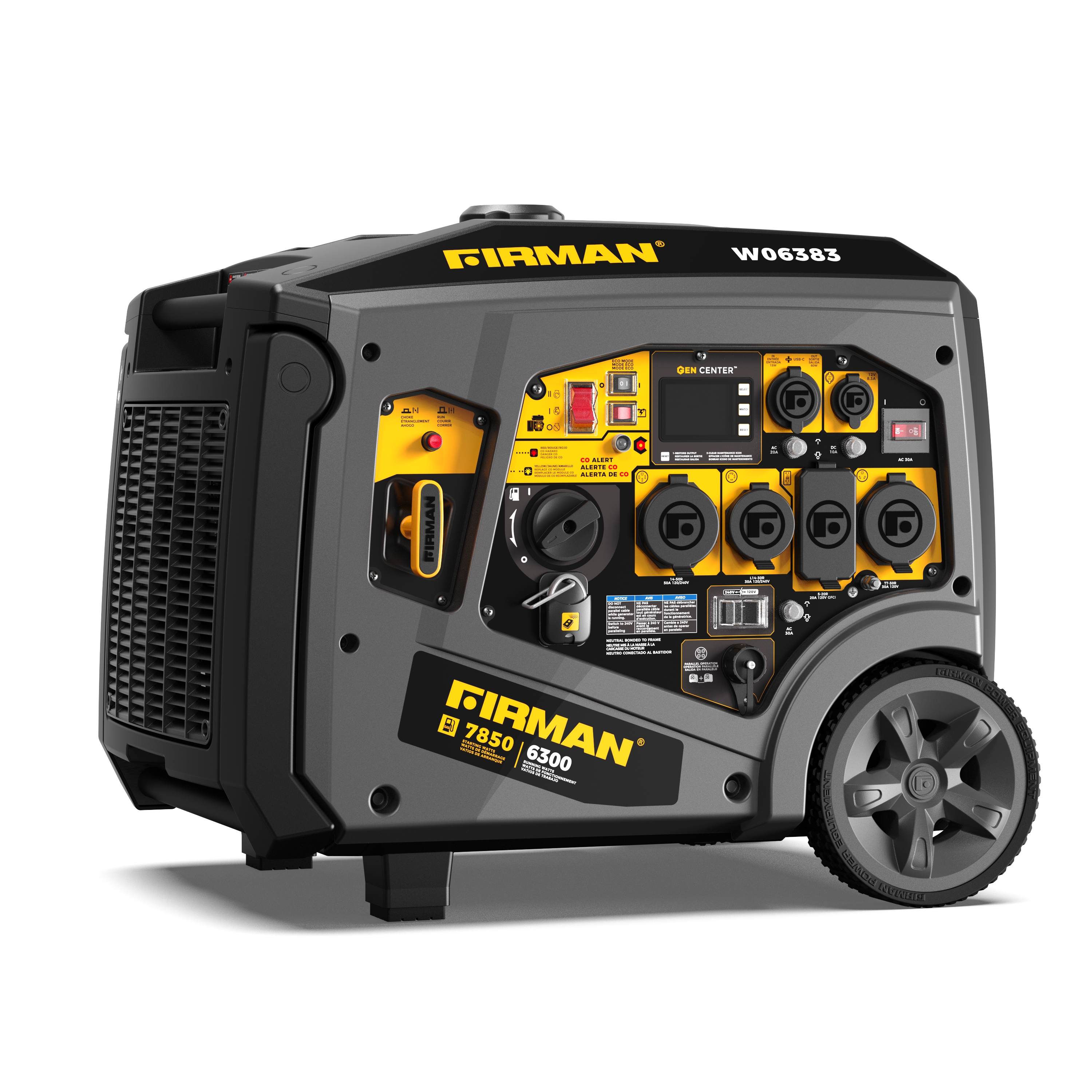 Gas Inverter Portable Generator 7850/6300 Watt Remote Start 120