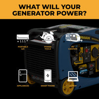 The FIRMAN Power Equipment Dual Fuel Inverter Portable Generator 3200W Electric Start powers portable A/C, tools, RV camping, appliances, smartphones, and laptops—your ultimate RV-ready generator.