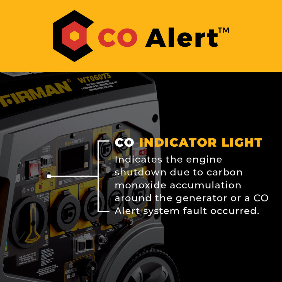 Tri Fuel Inverter Portable Generator 7500/6000W Electric Start 120/240V Parallel Ready CO Alert