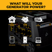 Tri Fuel Inverter Portable Generator 7500/6000W Electric Start 120/240V Parallel Ready CO Alert