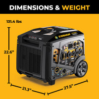 Tri Fuel Inverter Portable Generator 7500/6000W Electric Start 120/240V Parallel Ready CO Alert