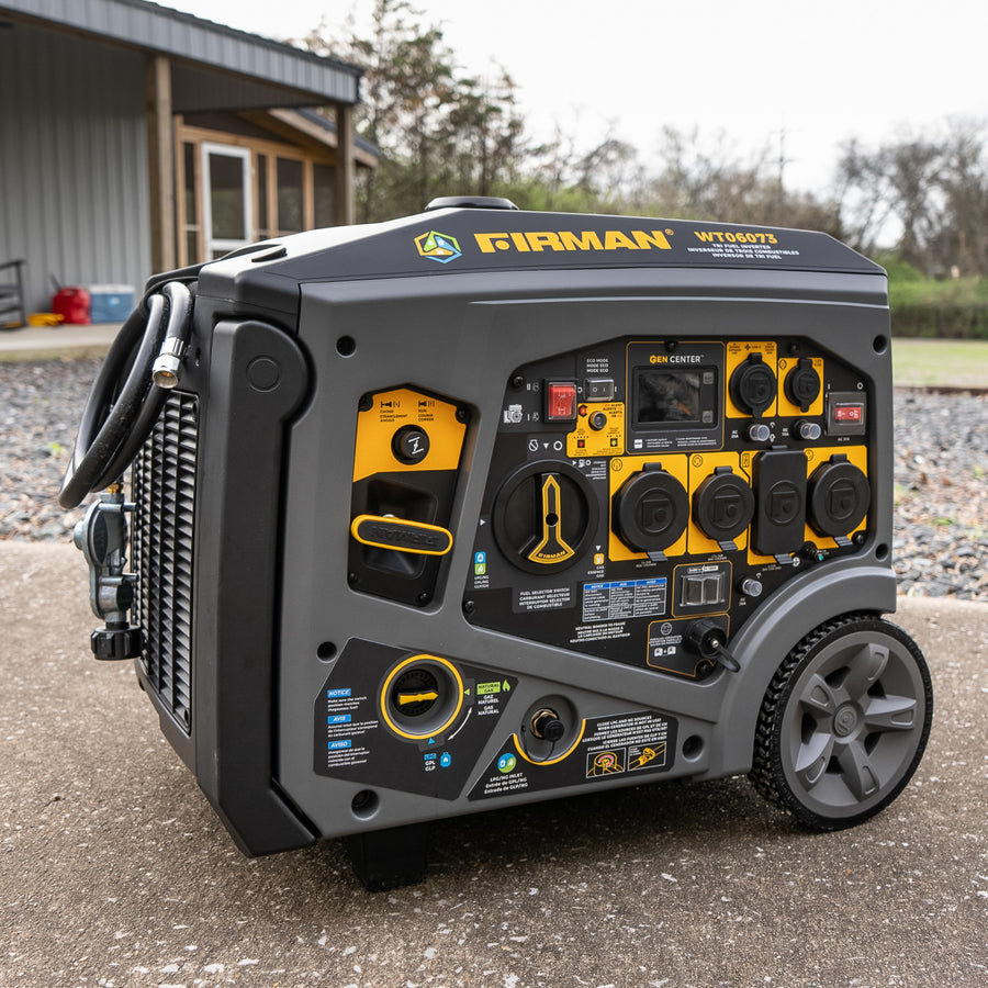Tri Fuel Inverter Portable Generator 7500/6000W Electric Start 120/240V Parallel Ready CO Alert