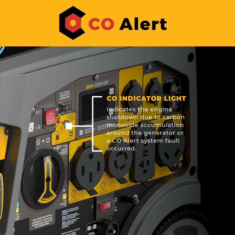 Tri-Fuel Inverter Portable Generator 8500/6800 Watt Electric Start 120/240V Parallel Ready with CO Alert