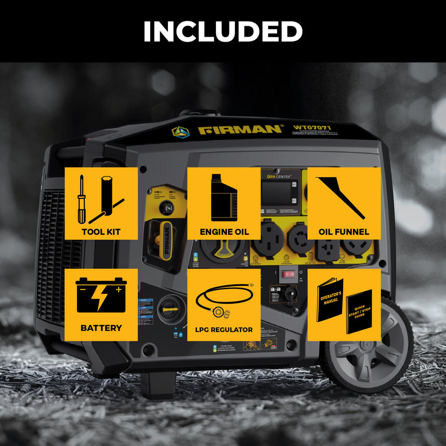 Tri-Fuel Inverter Portable Generator 8750/7000 Watt Electric Start 120/240V Parallel Ready with CO Alert