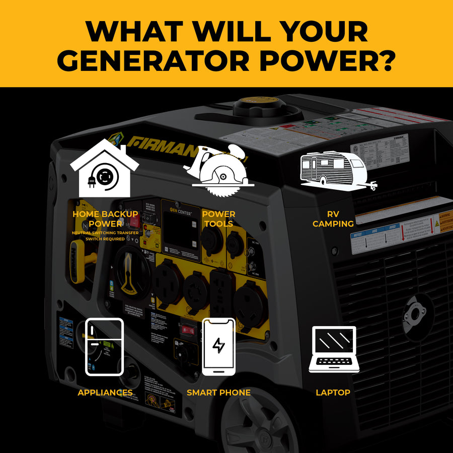 Tri-Fuel Inverter Portable Generator 8750/7000 Watt Electric Start 120/240V Parallel Ready with CO Alert