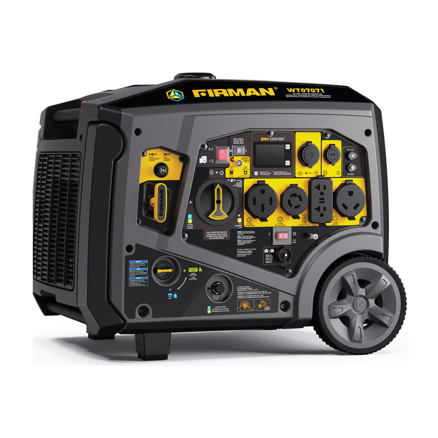 Tri-Fuel Inverter Portable Generator 8750/7000 Watt Electric Start 120/240V Parallel Ready with CO Alert