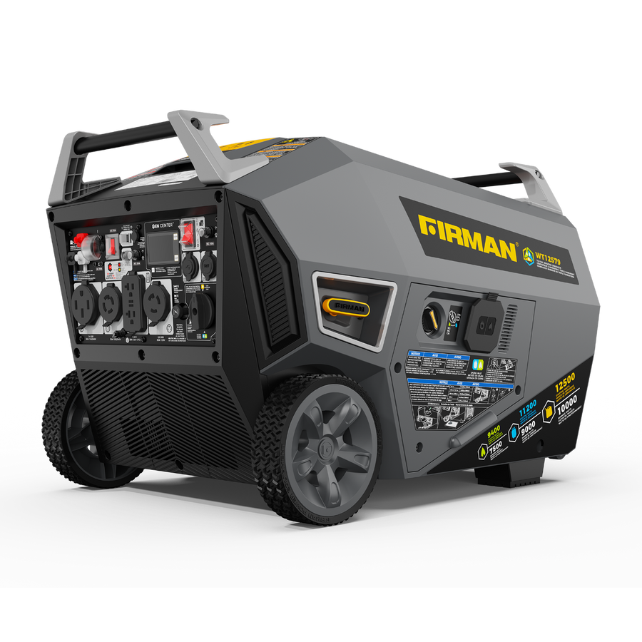 Tri Fuel Inverter Portable Generator 12500/10000W Electric Start 120/240V Parallel Ready CO Alert