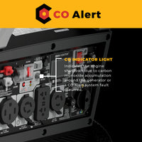 Tri Fuel Inverter Portable Generator 12500/10000W Electric Start 120/240V Parallel Ready CO Alert