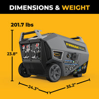 Tri Fuel Inverter Portable Generator 12500/10000W Electric Start 120/240V Parallel Ready CO Alert