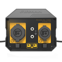 The 30A Portable Generator Parallel Kit by FIRMAN Power Equipment boasts two power outlets and a bold yellow and black design, complete with connection ports for RV and standard plugs.