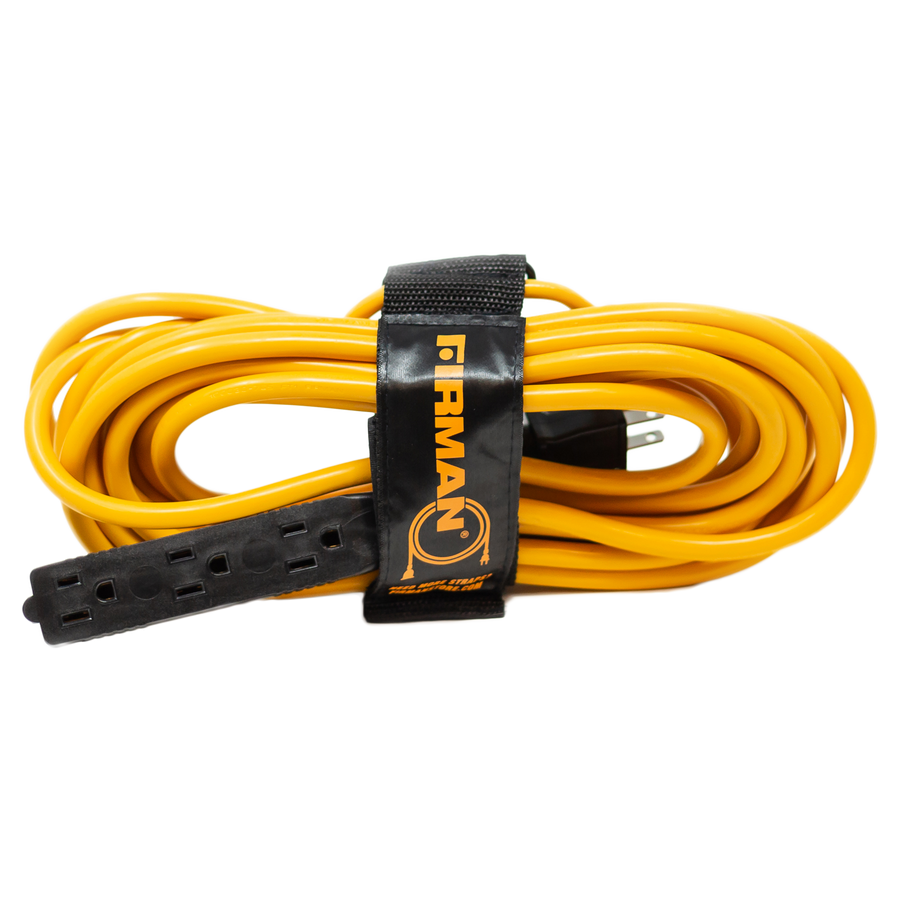Cable de alimentación de uso medio de 25' de 5-15P a (3) 5-15R Gernerator con correa de almacenamiento