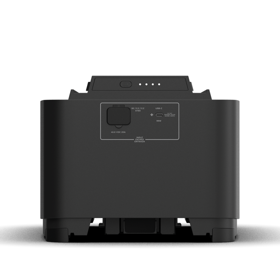 A black, modern inkjet printer with multiple control buttons and a digital display on the front panel, compatible with FIRMAN Power Pack +1000 for sustainable technology.
