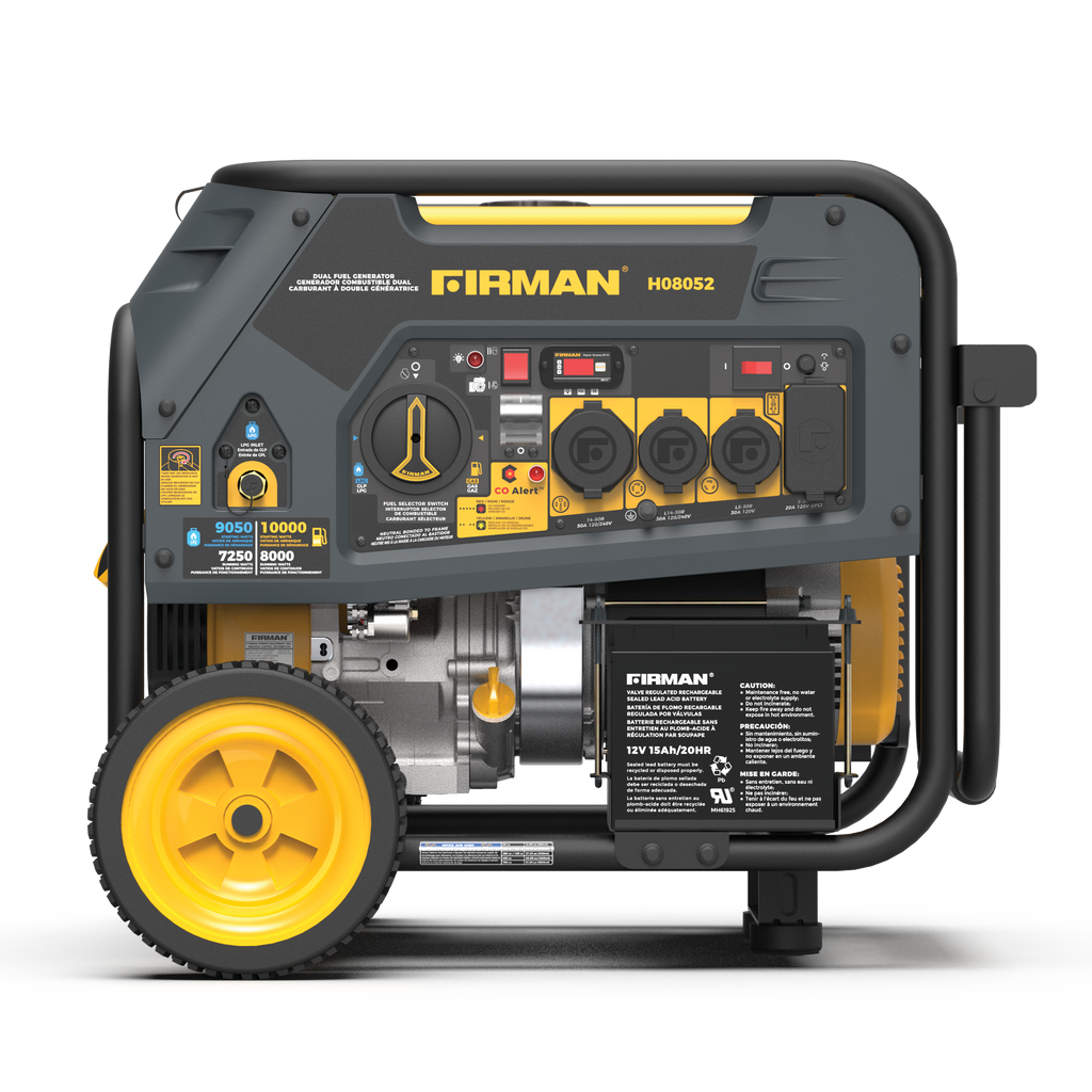 Dual Fuel Portable Generator 10000W Electric Start 120/240V with CO al