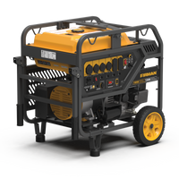 A FIRMAN Power Equipment Gas Portable Generator 15000W Electric Start 120/240V, yellow and black.
