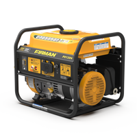 A yellow and black FIRMAN Power Equipment Gas Portable Generator 1500W Recoil Start with CO alert on a white background.