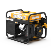 Portable yellow and black FIRMAN Power Equipment Gas Portable Generator 1500W Recoil Start with CO alert on a white background.