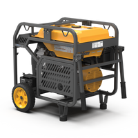 A yellow and black FIRMAN Power Equipment Gas Portable Generator 15000W Electric Start 120/240V with CO Alert.