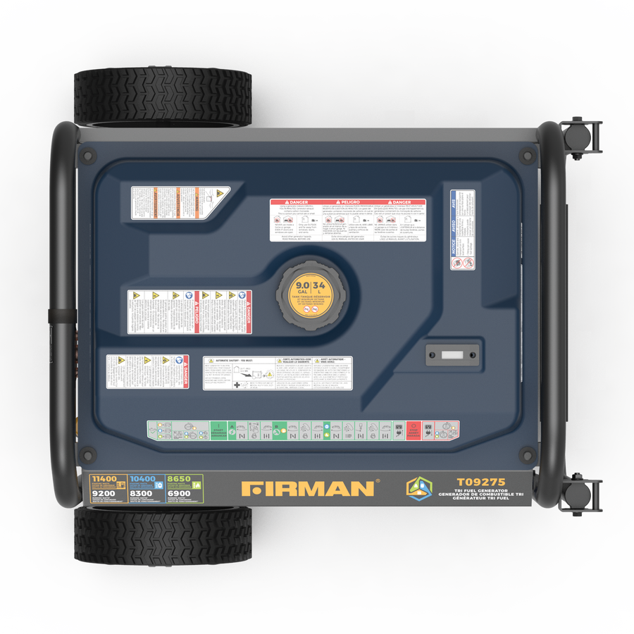 Tri Fuel Portable Generator 11400W Electric Start 120V/240V with CO Al ...