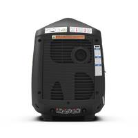 Portable black FIRMAN Power Equipment gas inverter generator isolated on a white background, viewed from the front with visible control labels and warnings.